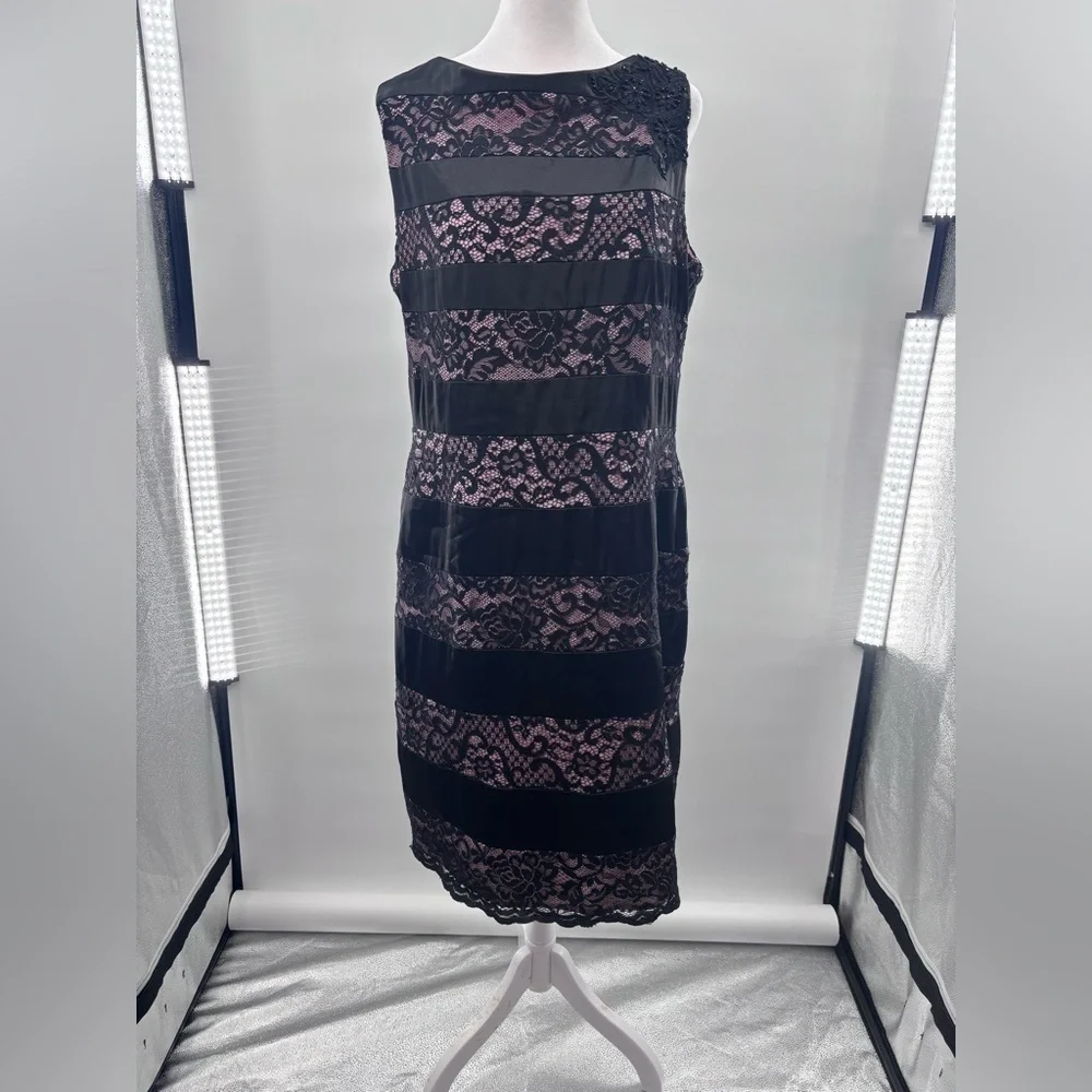 alex evenings lace midi dress navy blue lace dress plus size Alex Evenings Plus Size Embroidered V-Neck A-Line Midi Dress
